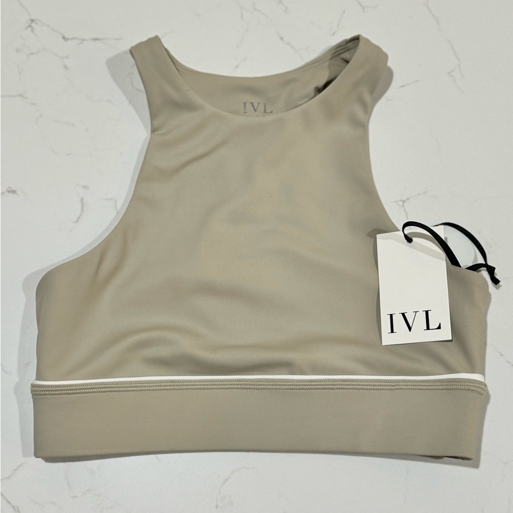 NWT IVL Collective Taupe Sports Bra